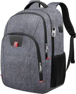 Della Gao Laptop Backpack for Men, Large Anti-Theft Business Travel Backpack with USB Charging Port, Water Resistant College School Computer Bag for Men/Women for 17 Inch Laptop and Notebook