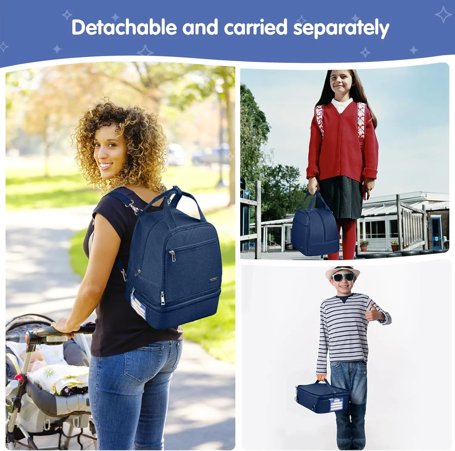 DERJUNSTAR Breast Pump Backpack for Working Moms – Spectra Compatible Pump Bag, Waterproof & Spacious with Pockets for Breast Pump, Bottles, and Nursing Essentials – Ideal for Spectra S1/S2, Blue