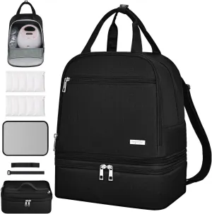 DERJUNSTAR Upgraded Breast Pump Backpack for Spectra S1/S2 – Waterproof, Spacious & Stylish Pump Bag for Working Moms | Fits Spectra Pumps, Bottles & Nursing Essentials, Black