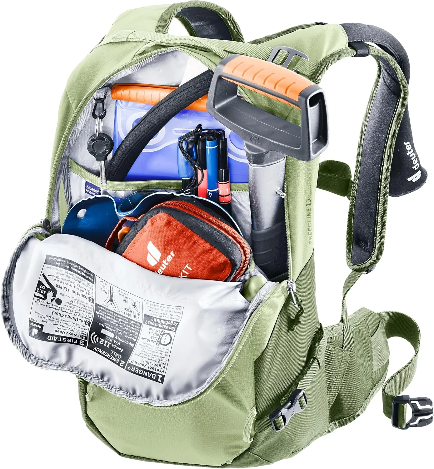 deuter Freecline 15 Ski Backpack, mineral-grove