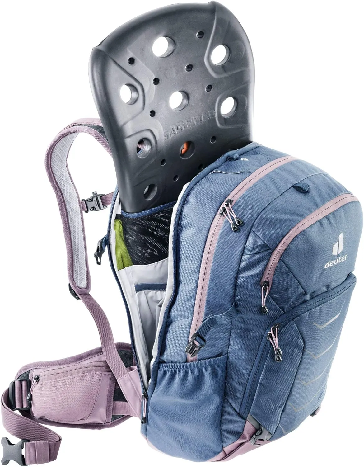 DEUTER Women's Attack 18 SL Bicycle Backpack with Protector, Navy Grape, 18 l