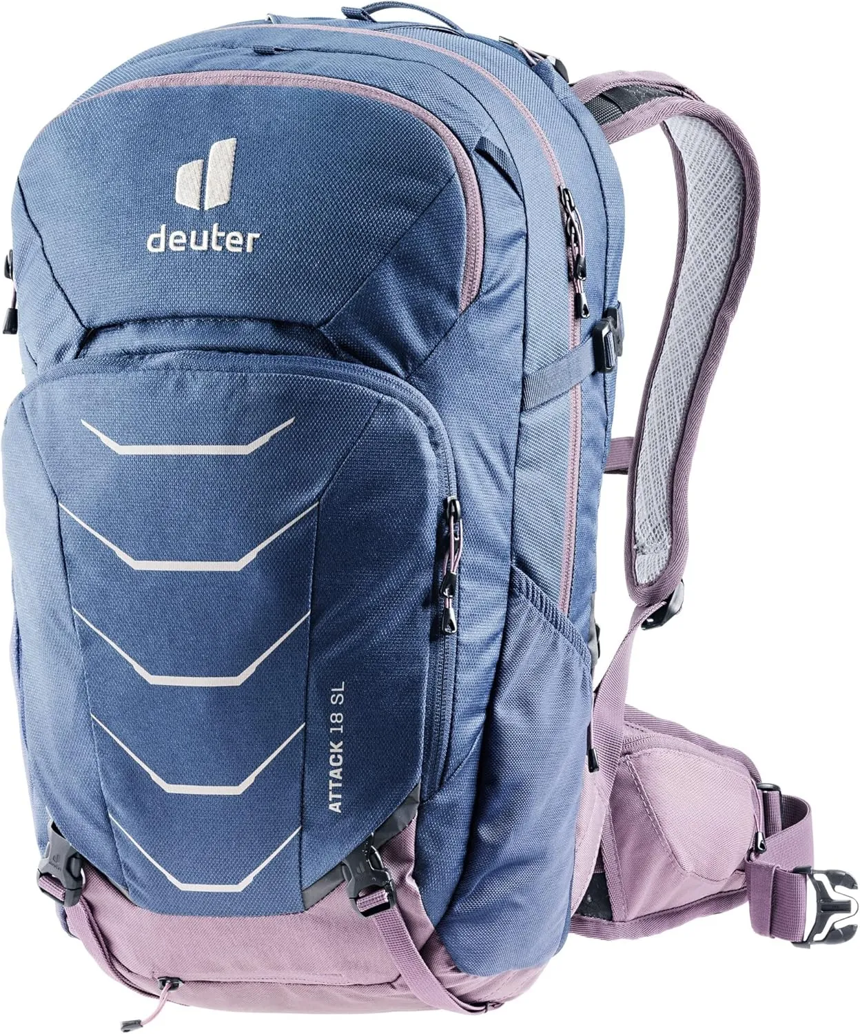 DEUTER Women's Attack 18 SL Bicycle Backpack with Protector, Navy Grape, 18 l