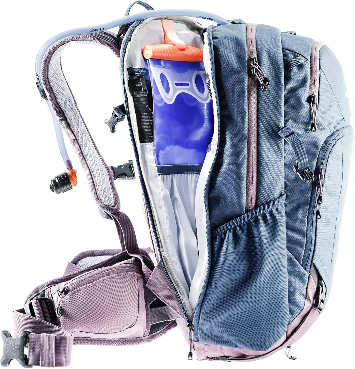 DEUTER Women's Attack 18 SL Bicycle Backpack with Protector, Navy Grape, 18 l