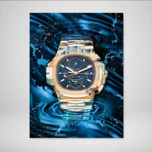 DEVICI Patek Philippe Nautilus Chronograph inspired Patek Philippe Stretched Canvas Wall Art - Motivational Wall Art Patek Philippe Watches For Men Wall Decor Inspirational Wall Art Posters & Prints