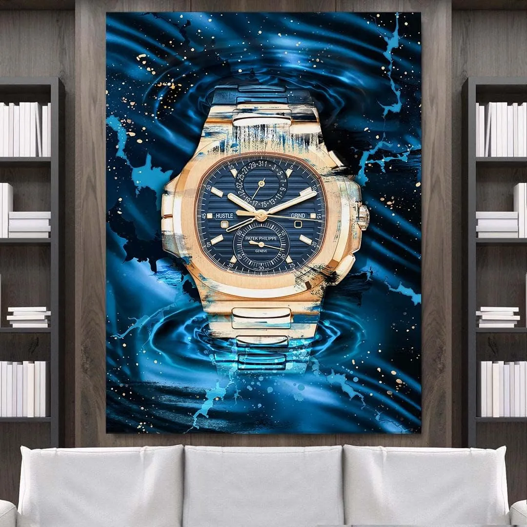 DEVICI Patek Philippe Nautilus Chronograph inspired Patek Philippe Stretched Canvas Wall Art - Motivational Wall Art Patek Philippe Watches For Men Wall Decor Inspirational Wall Art Posters & Prints