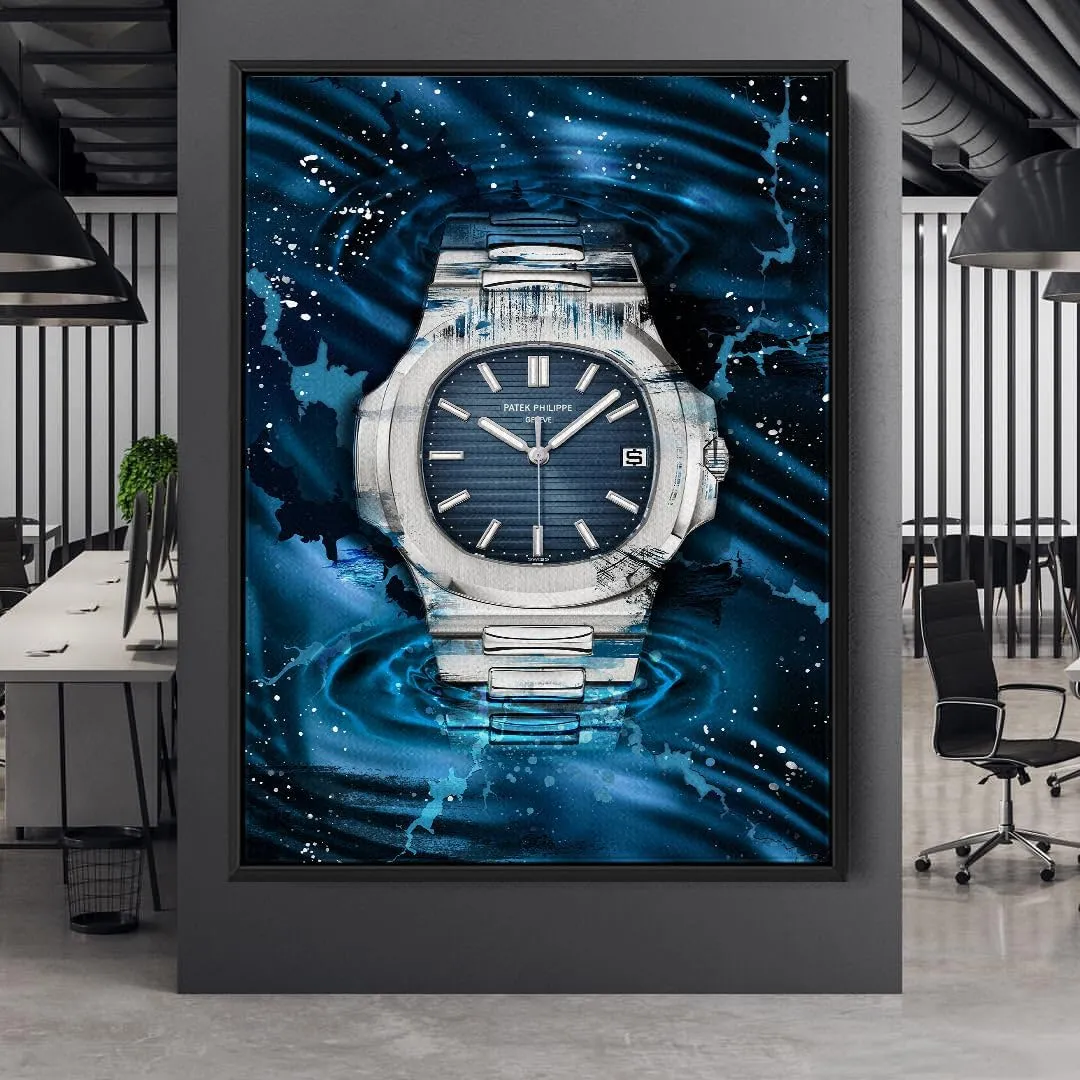 DEVICI Patek Philippe Nautilus Perception inspired Framed Patek Philippe Canvas Art - Framed Motivational Wall Art Patek Philippe Watches For Men Inspirational Wall Art Framed Art Posters & Prints
