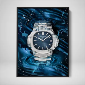DEVICI Patek Philippe Nautilus Perception inspired Framed Patek Philippe Canvas Art - Framed Motivational Wall Art Patek Philippe Watches For Men Inspirational Wall Art Framed Art Posters & Prints