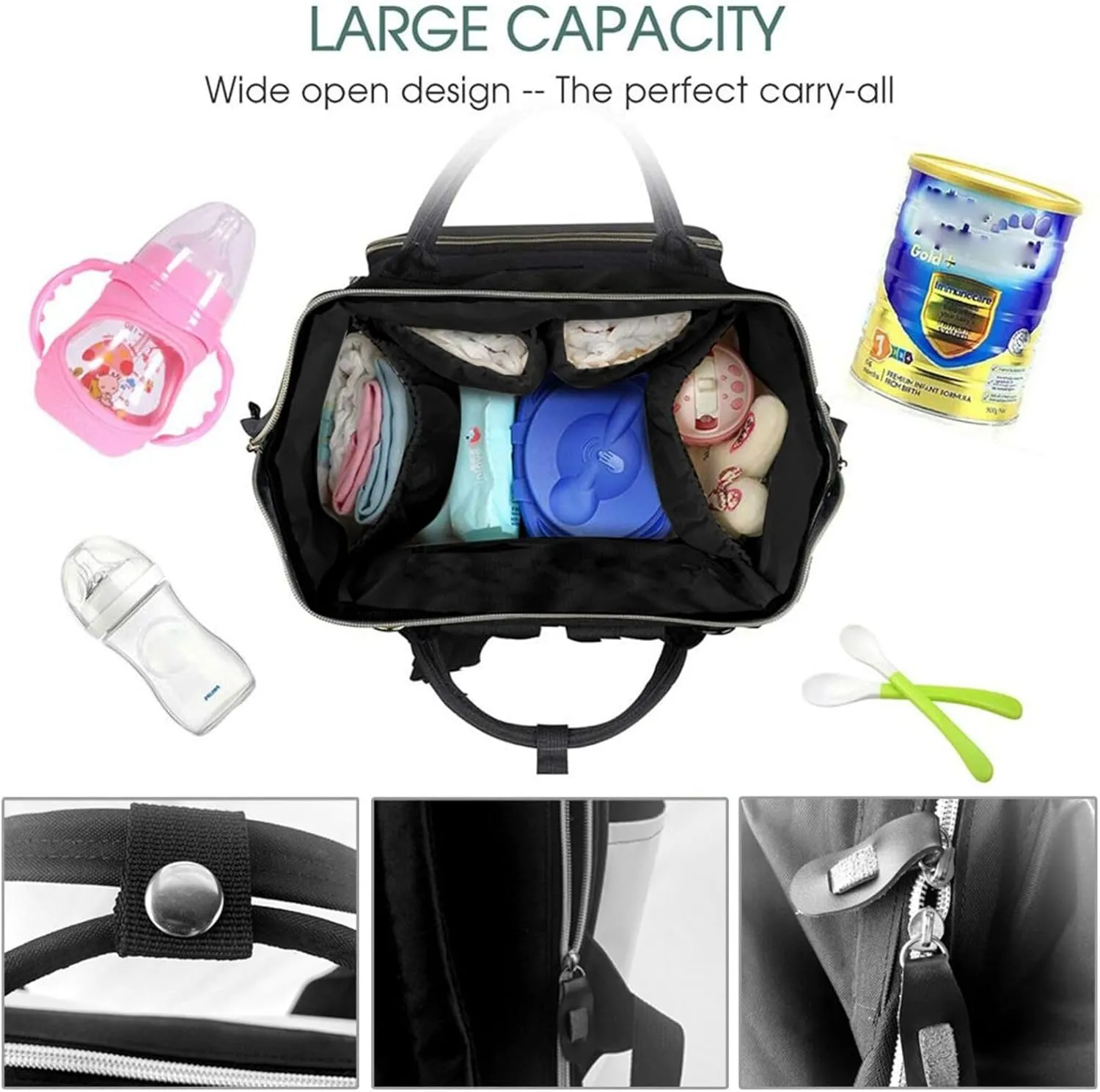 Diaper Bag Backpack For Women, Hand Painted Abstract Leopard Print Waterproof Multifunction Travel Pack Maternity Baby Changing Bags, Nappy Baby Bags With Multi-Function For Baby
