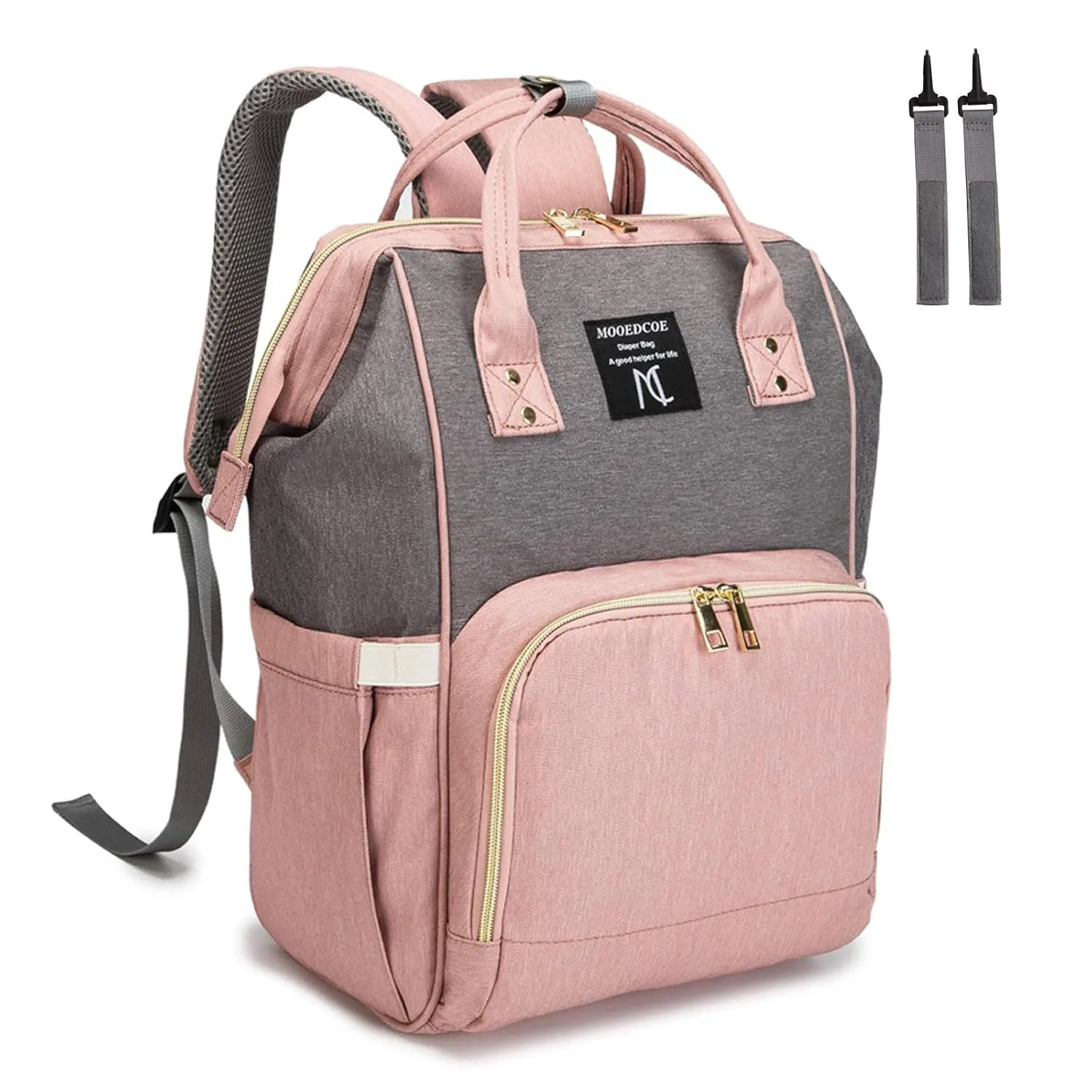 Diaper Bag Backpack, Multifunction Waterproof Travel Back Pack Maternity Baby Nappy Changing Bags Pink 25L