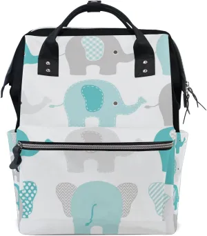 Diaper Nappy Bag Travel Backpack Mommy Bag Elephants for Women Girls Men M, Ideal Gift for New Mommy
