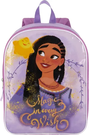 Disney Wish Backpack for Kids 15” | Cute Wish Bookbag for Girls | Padded Straps & Large Zip Compartment Wish Back to School Supplies