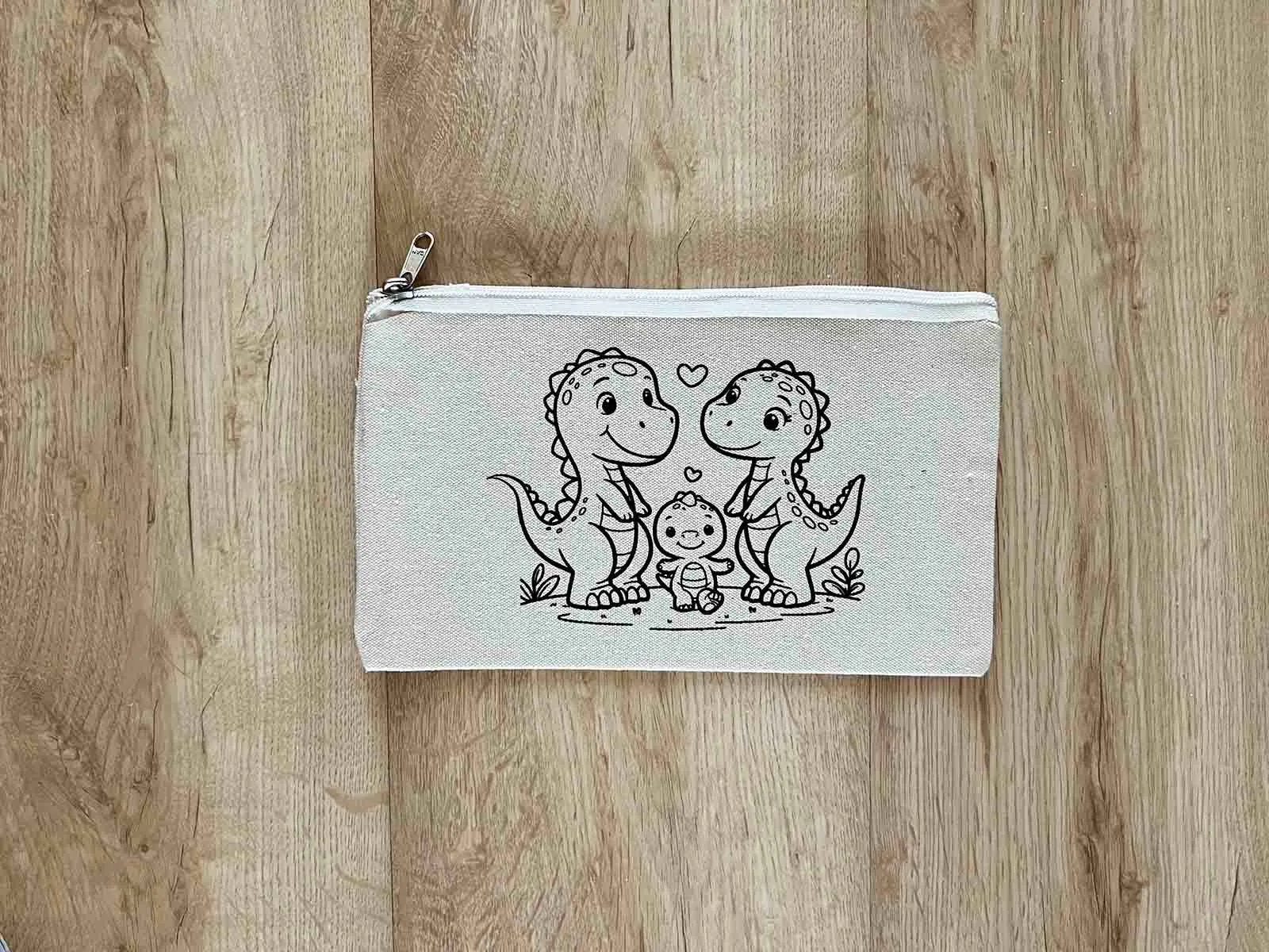 DIY Colouring Dinosaur Family Pouch