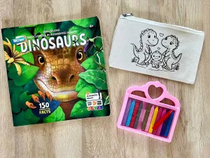 DIY Colouring Dinosaur Family Pouch