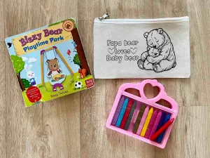 DIY Colouring Papa Bear Loves Baby Bear Pouch