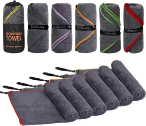 Dofilachy 6 Pack Camping Towel - Camping Towels Quick Dry Towel Microfiber Travel Sports Towel for Camp Bath Beach Swim, Large 24” x 48”