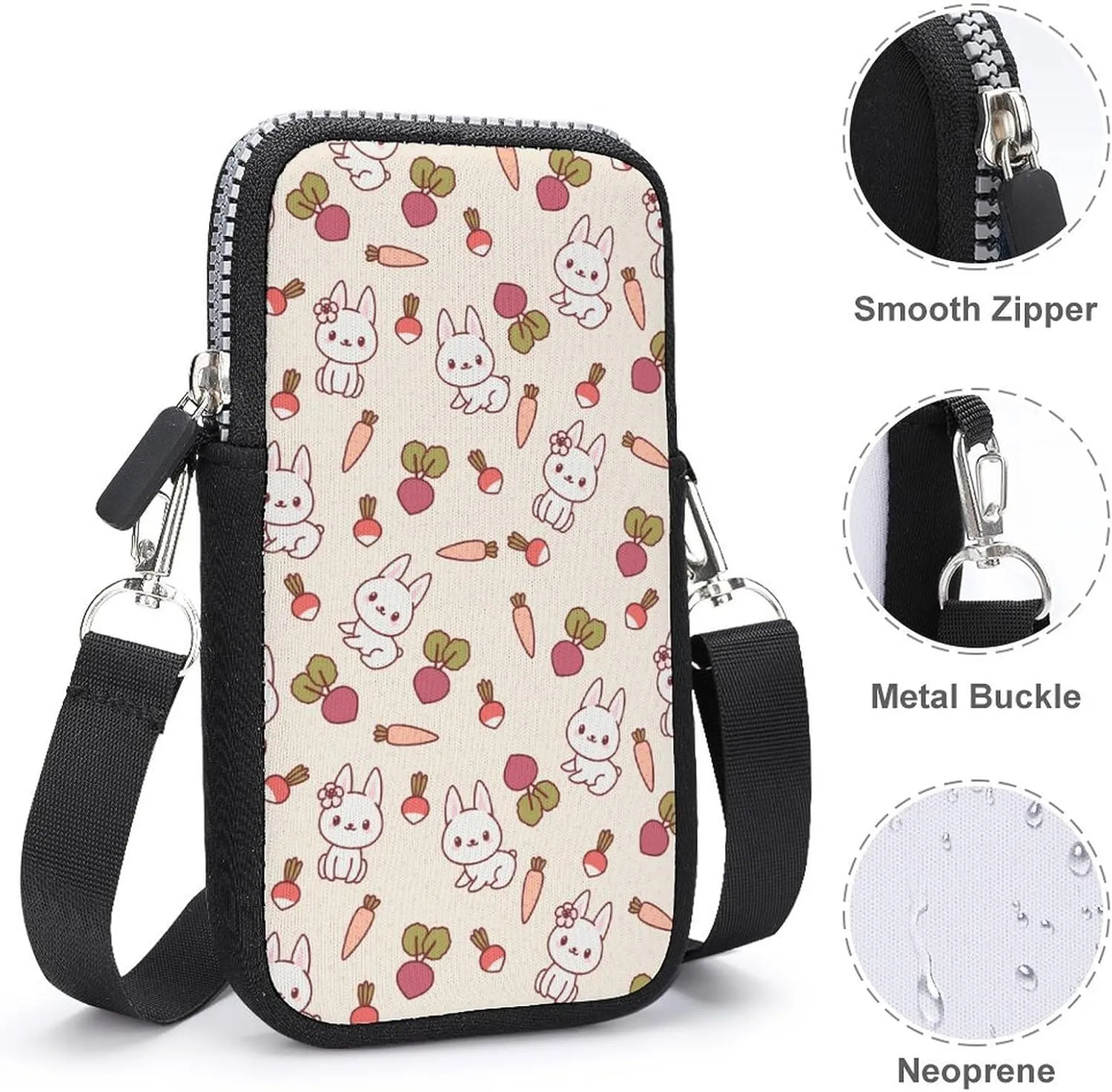 Dog Paw Footprint And BoneSmall Crossbody Bag - Mini Phone Wallet with Crossbody Strap And Wallet