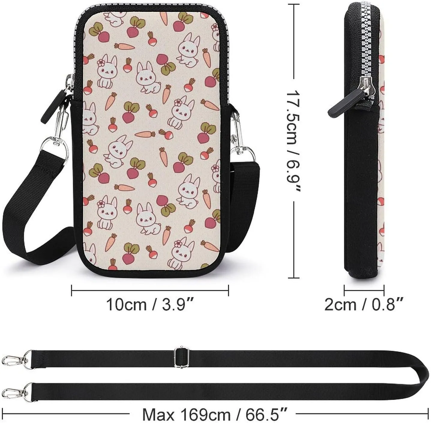Dog Paw Footprint And BoneSmall Crossbody Bag - Mini Phone Wallet with Crossbody Strap And Wallet
