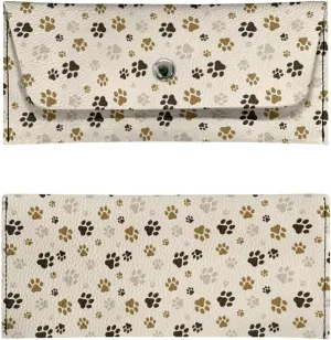 Dog Paw Print Waterproof PU Leather Slim Wallet Long Clutch Bifold Purse Bag for Women Men Slim PU Leather Wallet Long Clutch Wallet Purse Trendy Handbag