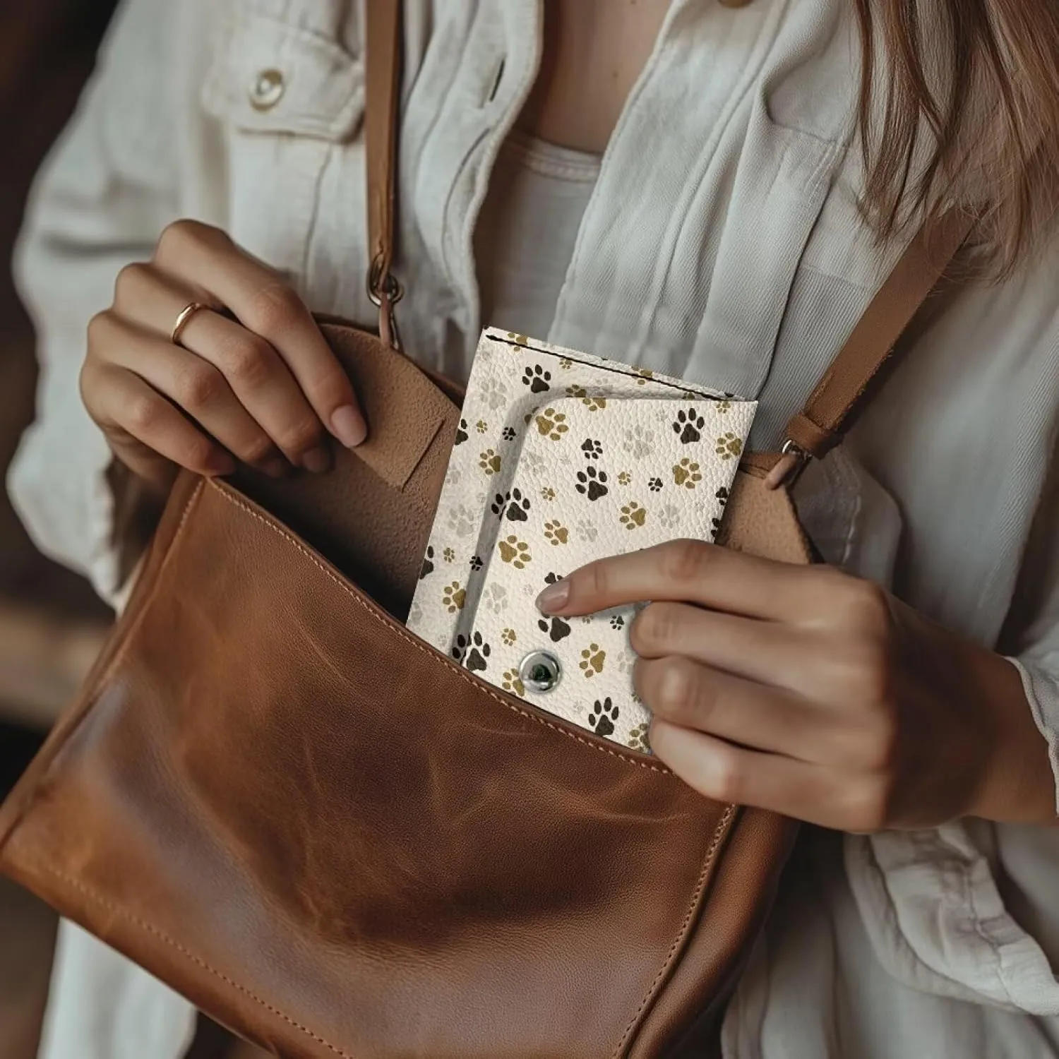 Dog Paw Print Waterproof PU Leather Slim Wallet Long Clutch Bifold Purse Bag for Women Men Slim PU Leather Wallet Long Clutch Wallet Purse Trendy Handbag