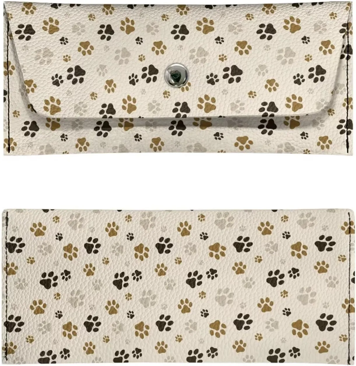 Dog Paw Print Waterproof PU Leather Slim Wallet Long Clutch Bifold Purse Bag for Women Men Slim PU Leather Wallet Long Clutch Wallet Purse Trendy Handbag