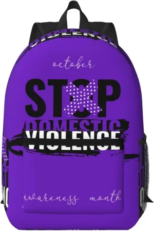 Domestic Violence Awareness Month Backpack for Worker Business Hiking Travel Shoulders Bag Fashion Backpack