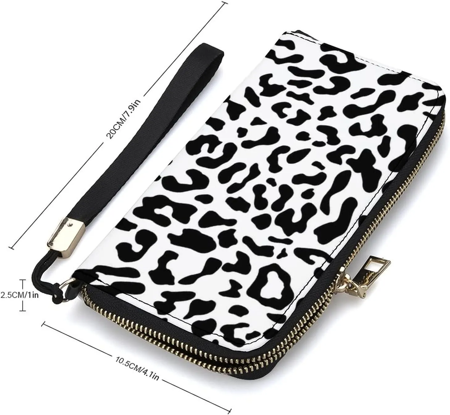 Donnapink Long Clutch Wallet, Long Handbag with Wristlet Strap, PU Leather Zip Purse