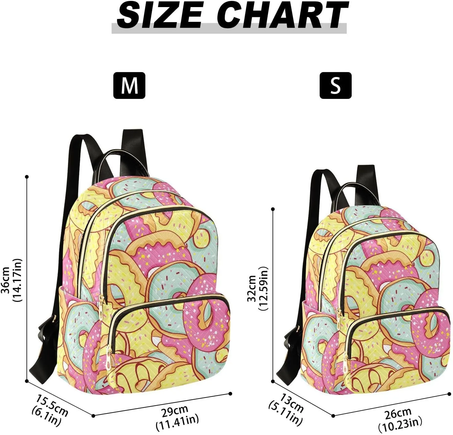 Donut Mini Backpack Women's Quilted Small Backpack Purse for Women College Fashion Travel Daypack Shoulder Bag
