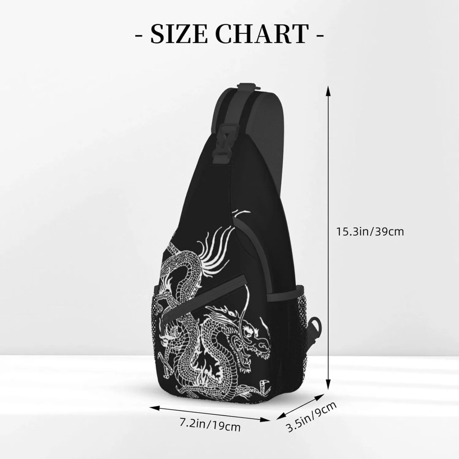 Dragon Shoulder Bag Mens Sling Backpack Daypack Casual Backpack Hiking Bag Cool Backpack Bag