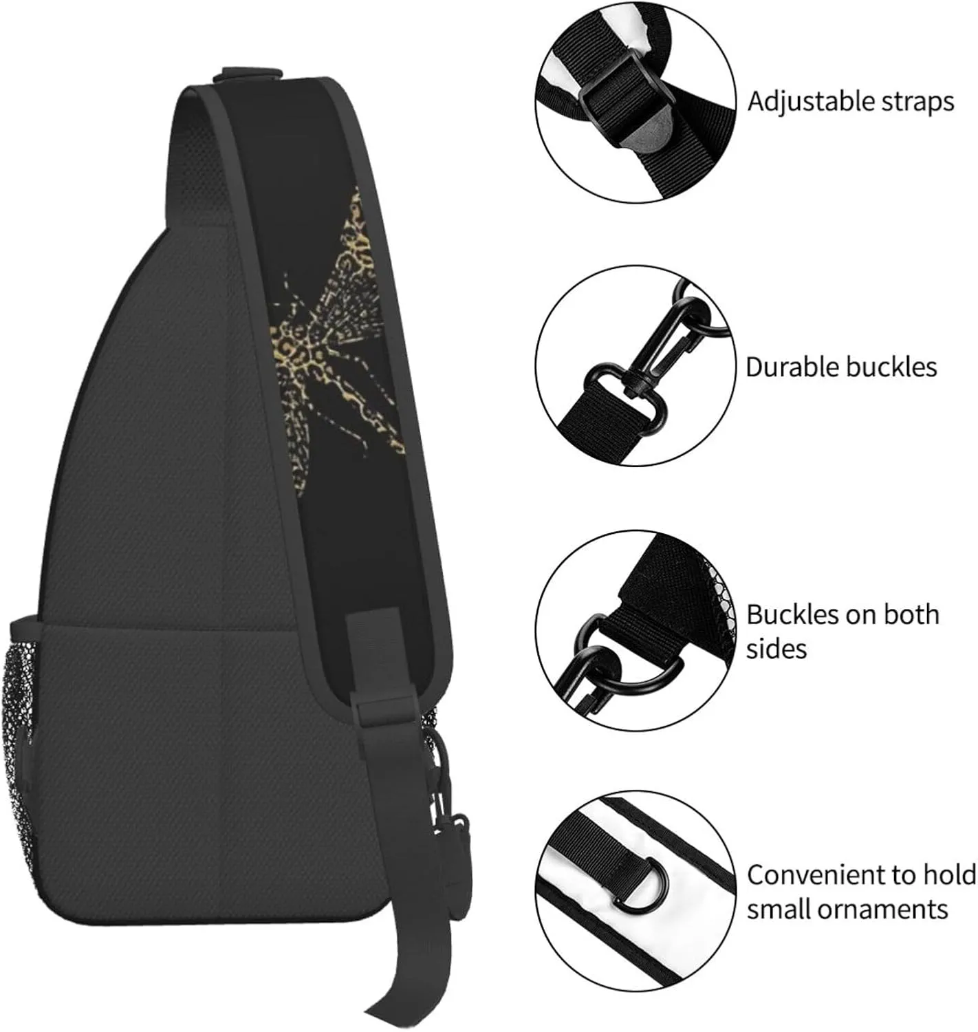 Dragonfly Shoulder Bag Cute Sling Backpack Daypack Casual Backpack Hiking Bag Womens Backpack Bag