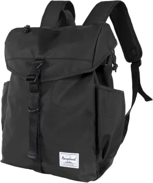Drawstring Flap Backpack Rucksack Lightweight Travel Laptop Backpack for Women Men Carry-on Daypack 17L Commute Gym Sport, Black