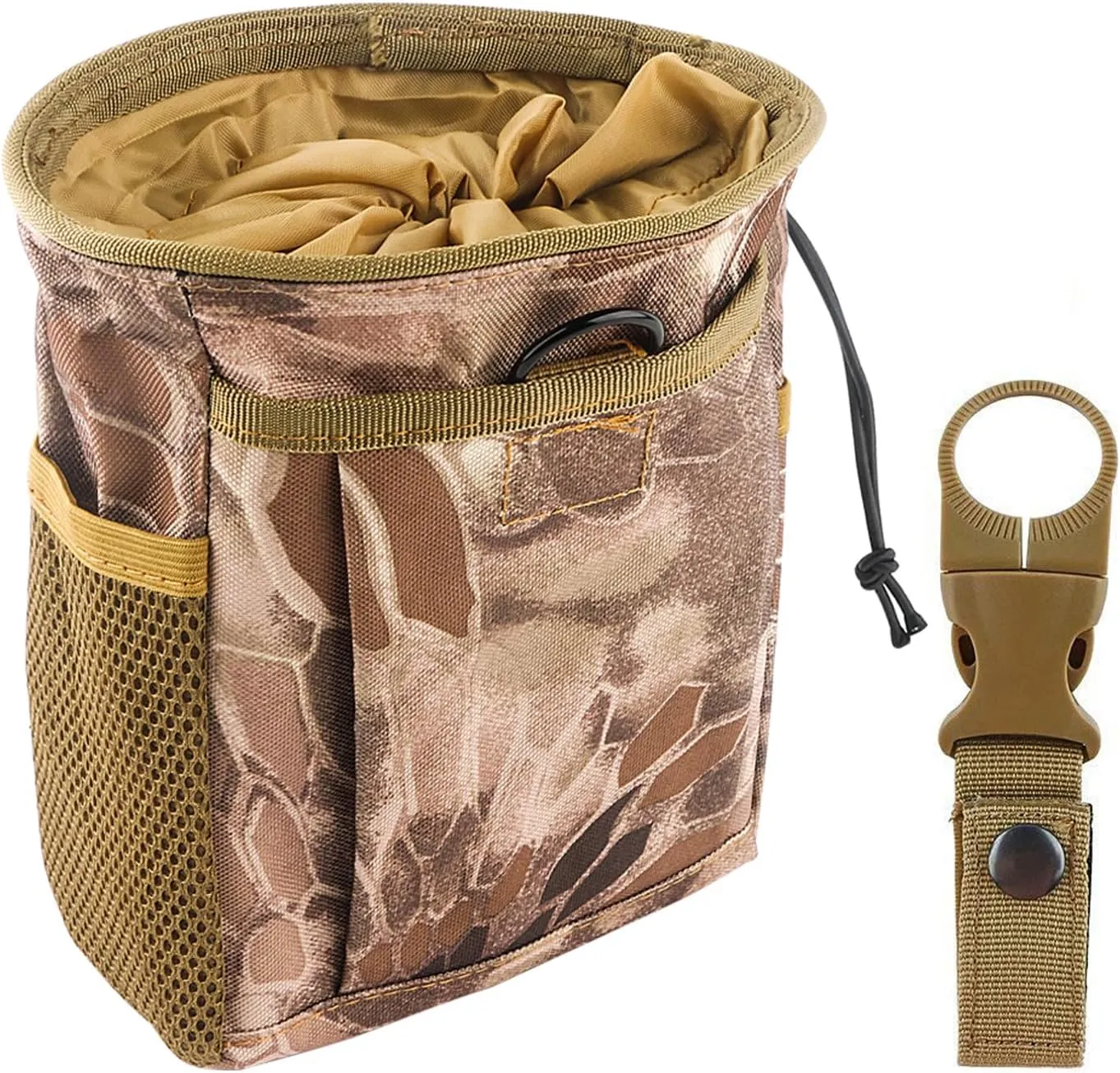 Drawstring Highend Rock Climbing Chalk Bag with a Carabiner Different Pockets for Climbing Bouldering, Gymnastics, Gym Pouch, Cross Fit and Lifting