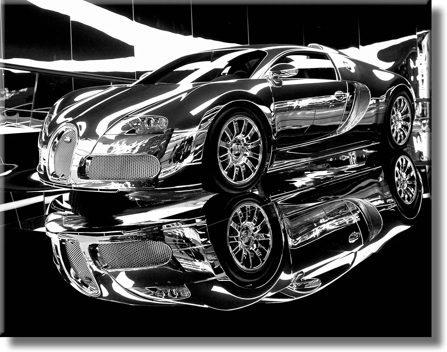 Dream Car Bugatti Picture on Stretched Canvas, Wall Art Décor, Ready to Hang