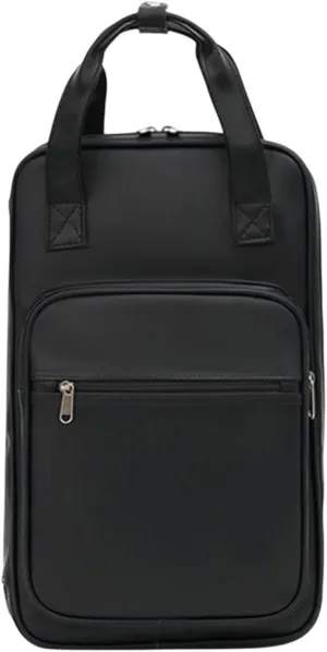 Drumstick Storage Bag PU Leather Shoulder Bag Drum Accessories for Concert Stage Travel, black