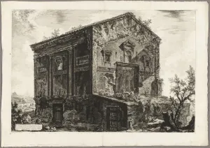 EAGBJTPTM Famous Print Artwork Poster Wall Decor View of the Temple of the Camenae by Battista Piranesi Posters And Prints for Home Decor 60x90cm