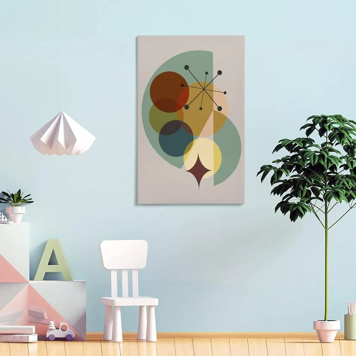 Earth Tones Modern Eames Style Danish Modern Midcentury Art, Atomic Retro Mid Century Modern Wall P Canvas Art Poster And Wall Art Picture Print Modern Family Bedroom Decor Posters 24x36inch(60x90cm)