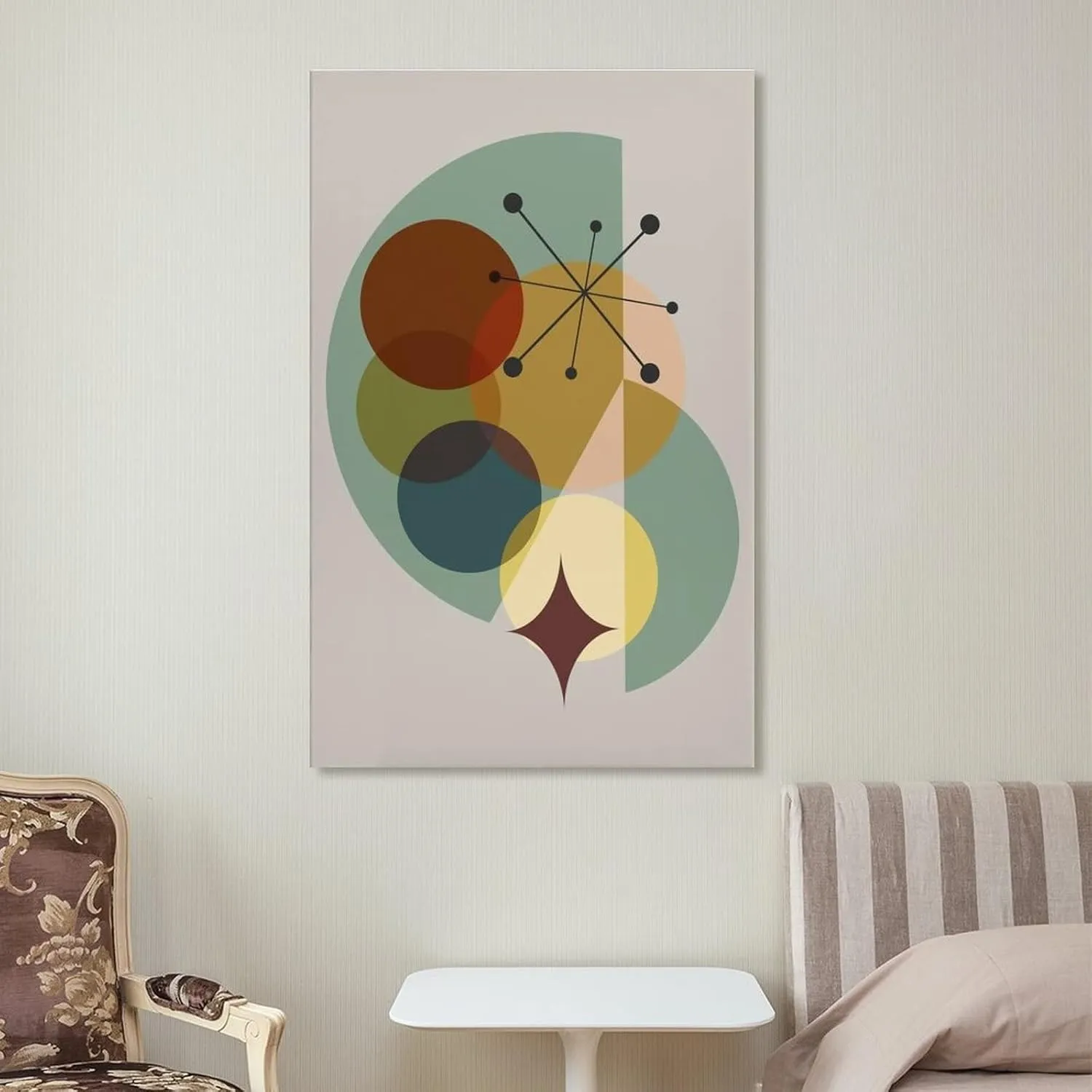 Earth Tones Modern Eames Style Danish Modern Midcentury Art, Atomic Retro Mid Century Modern Wall P Canvas Art Poster And Wall Art Picture Print Modern Family Bedroom Decor Posters 24x36inch(60x90cm)