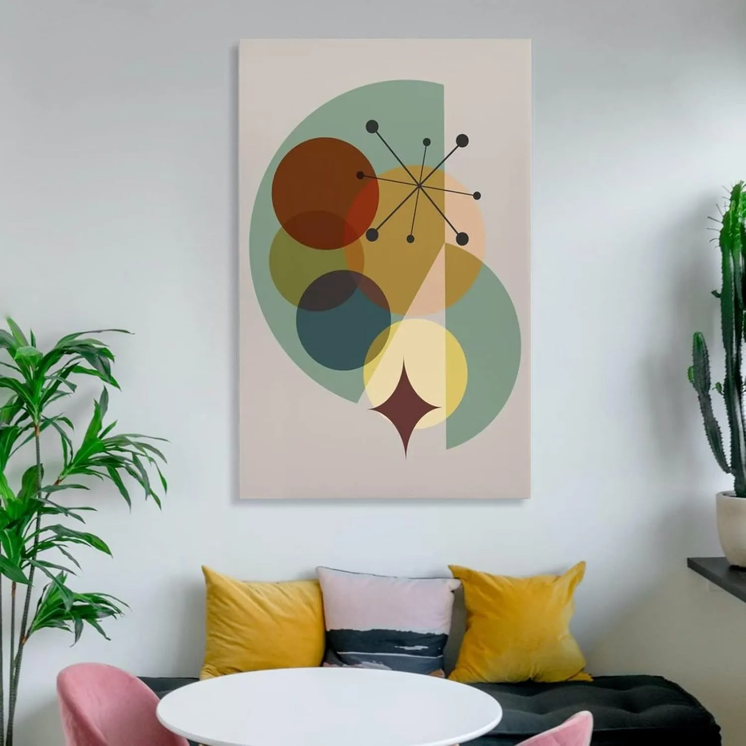 Earth Tones Modern Eames Style Danish Modern Midcentury Art, Atomic Retro Mid Century Modern Wall P Canvas Art Poster And Wall Art Picture Print Modern Family Bedroom Decor Posters 24x36inch(60x90cm)