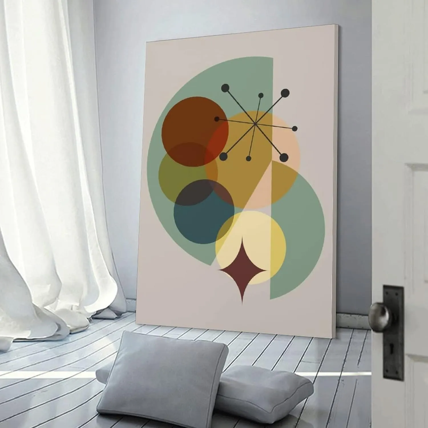 Earth Tones Modern Eames Style Danish Modern Midcentury Art, Atomic Retro Mid Century Modern Wall P Canvas Art Poster And Wall Art Picture Print Modern Family Bedroom Decor Posters 24x36inch(60x90cm)