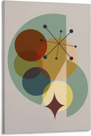 Earth Tones Modern Eames Style Danish Modern Midcentury Art, Atomic Retro Mid Century Modern Wall P Canvas Art Poster And Wall Art Picture Print Modern Family Bedroom Decor Posters 24x36inch(60x90cm)