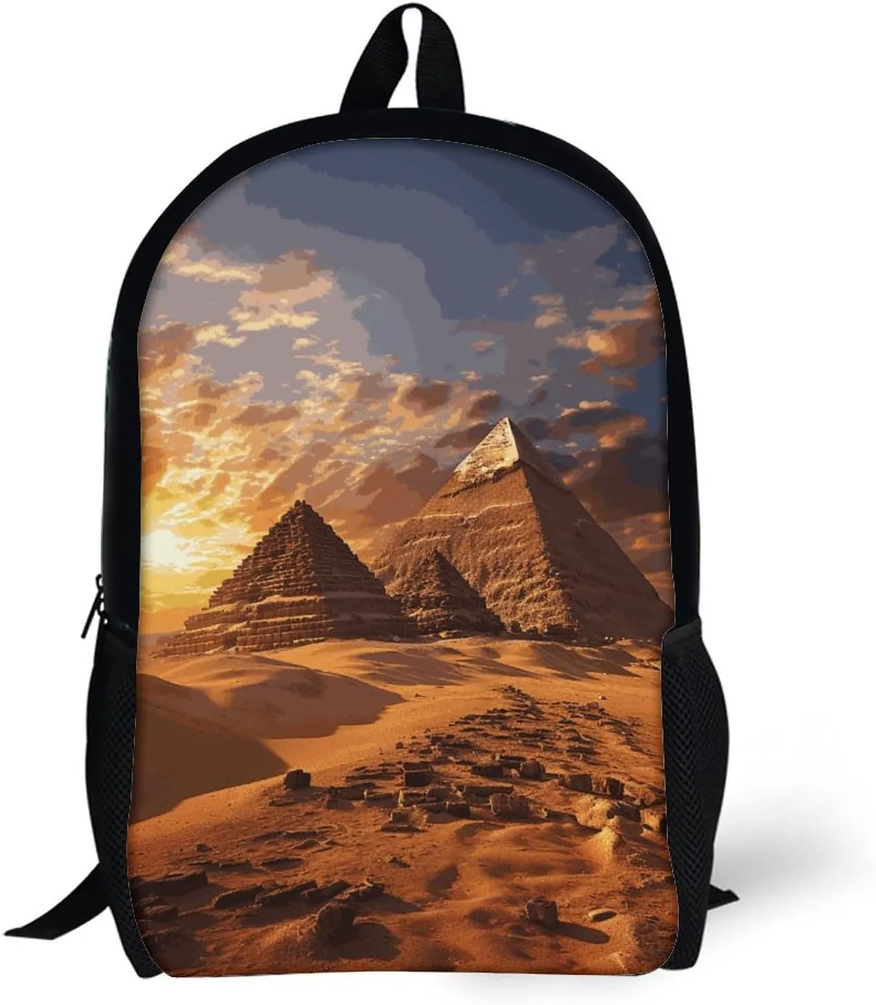 Egyptian Pyramids Backpack, Laptop Backpack for Men, 17 Inch Travel Hiking Daypack, Casual Backpack