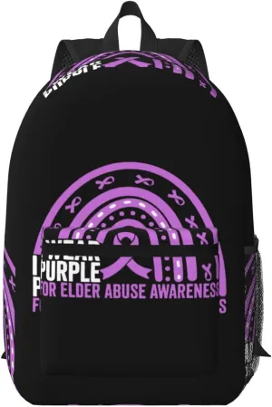 Elder Abuse Awareness Month Backpack for Worker Business Hiking Travel Shoulders Bag Fashion Backpack