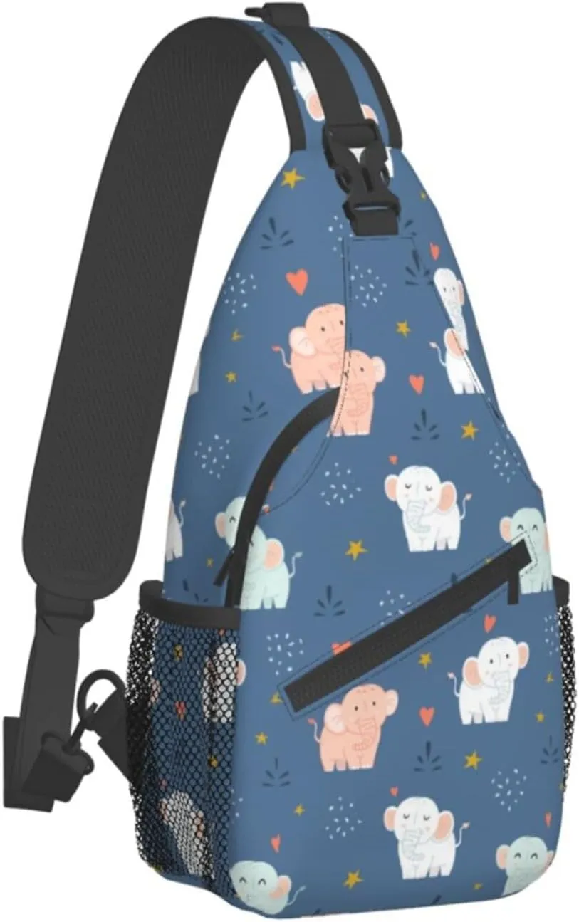 Elephant Shoulder Bag Animal Sling Backpack Daypack Casual Backpack Hiking Bag Cute Backpack Bag