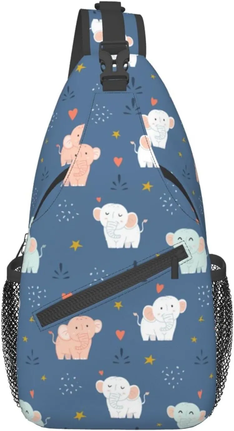 Elephant Shoulder Bag Animal Sling Backpack Daypack Casual Backpack Hiking Bag Cute Backpack Bag