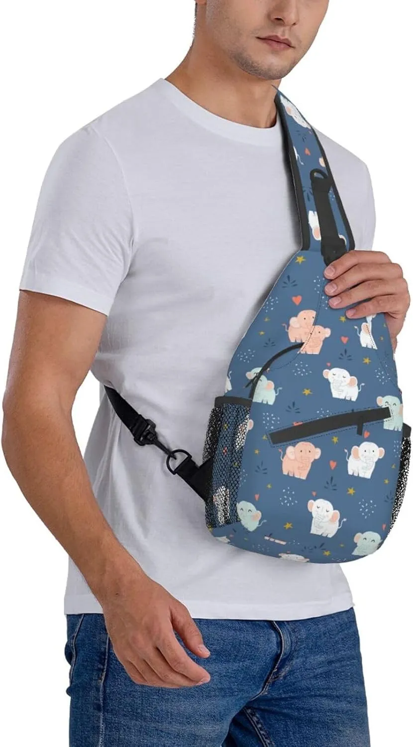 Elephant Shoulder Bag Animal Sling Backpack Daypack Casual Backpack Hiking Bag Cute Backpack Bag