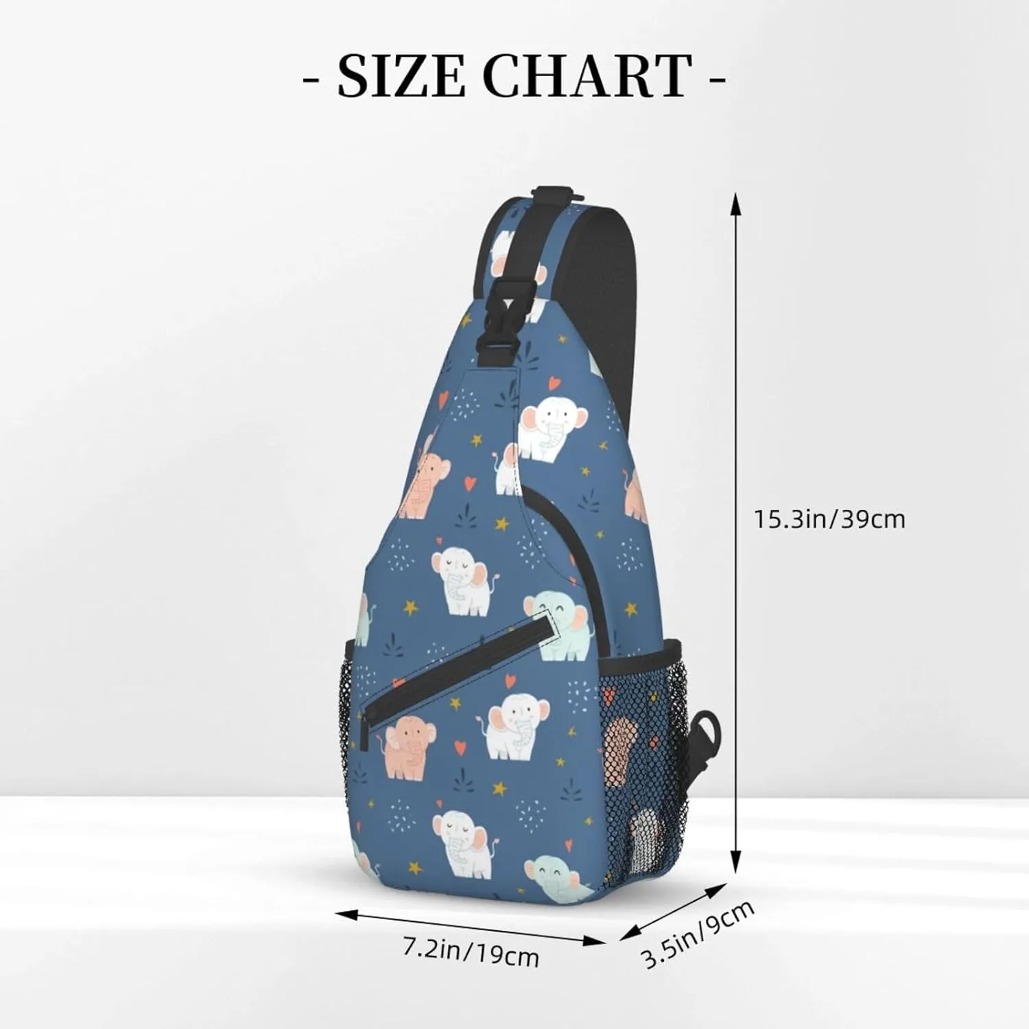 Elephant Shoulder Bag Animal Sling Backpack Daypack Casual Backpack Hiking Bag Cute Backpack Bag