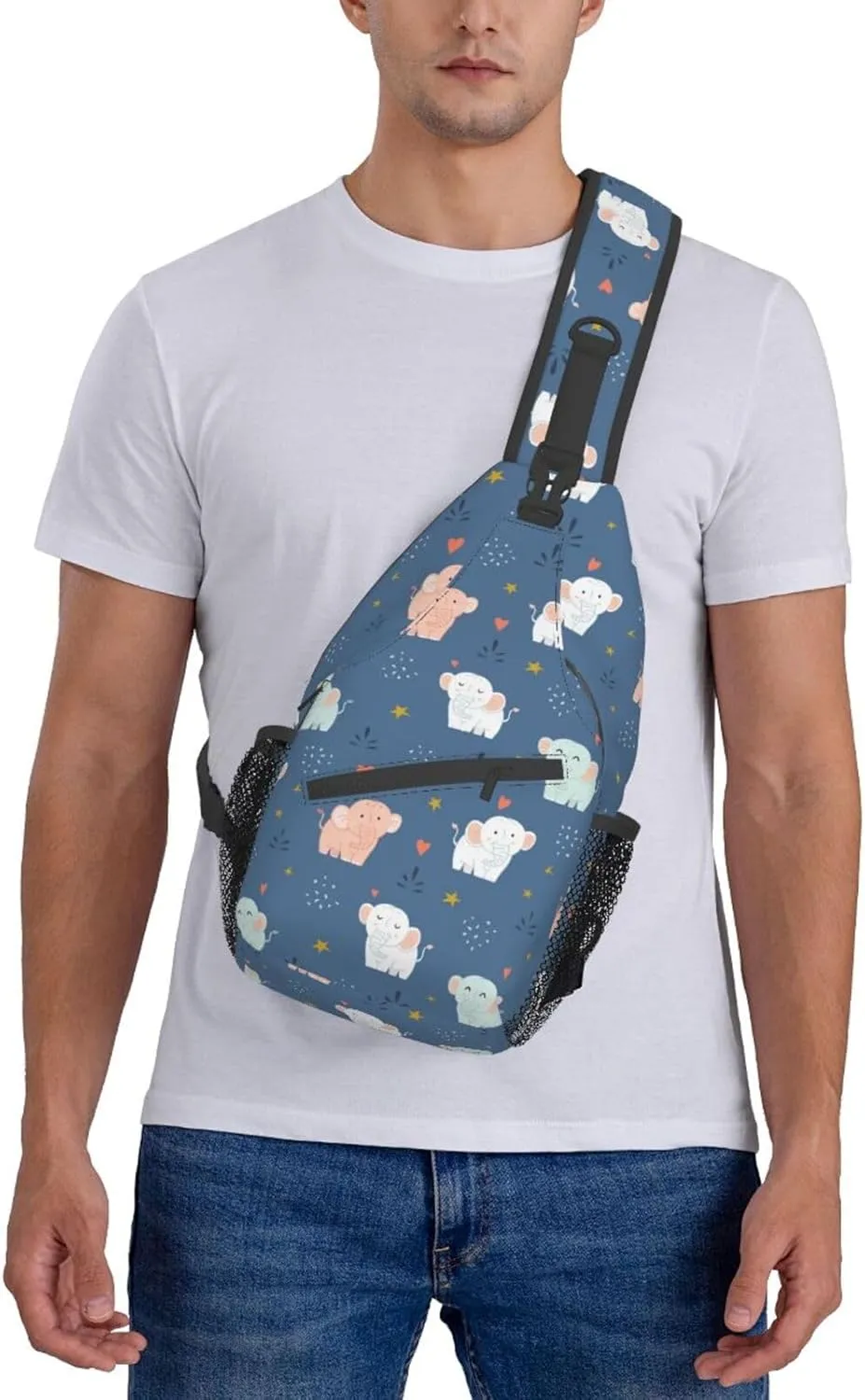 Elephant Shoulder Bag Animal Sling Backpack Daypack Casual Backpack Hiking Bag Cute Backpack Bag