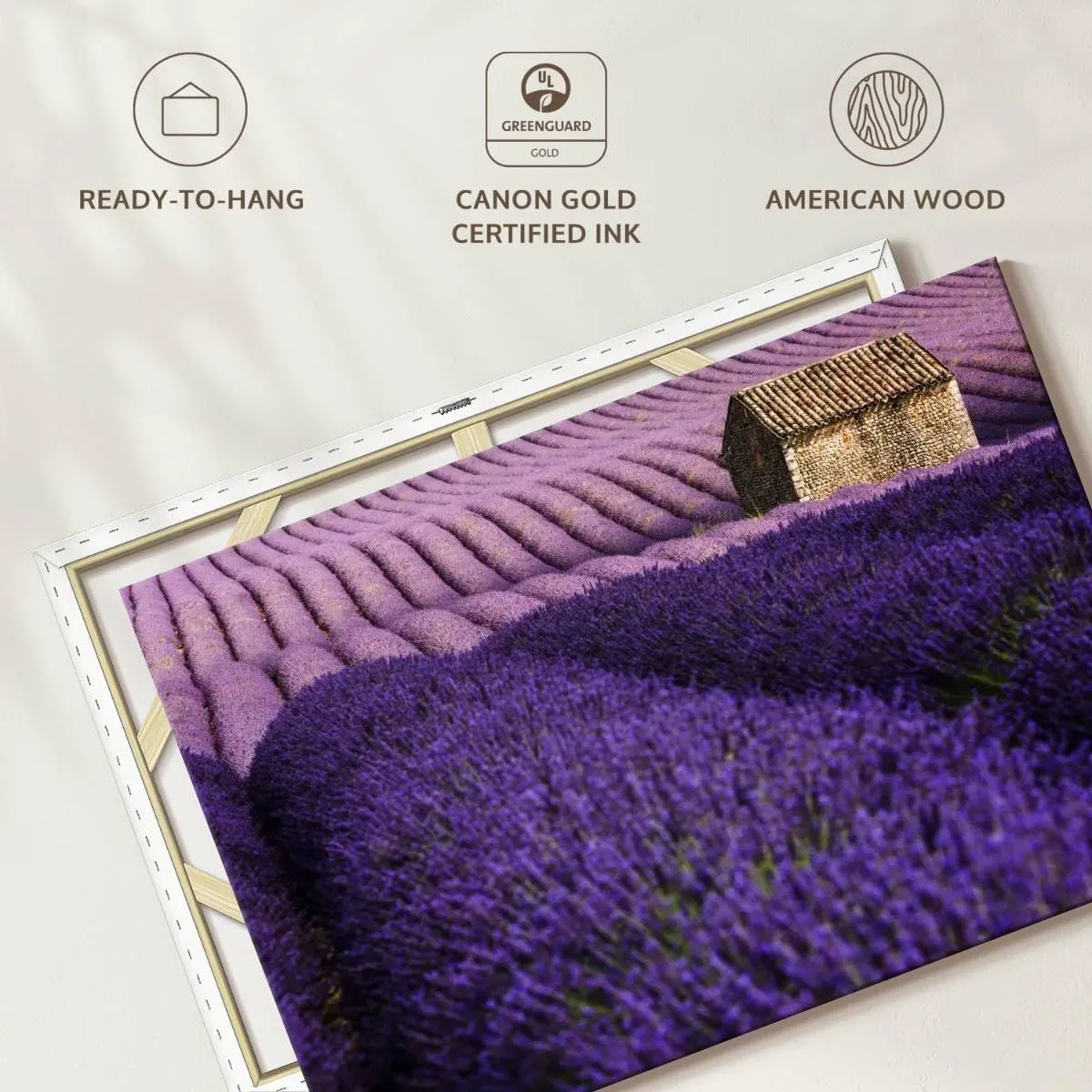 Elephant Stock - Valensole Plateau Wall Art - Horizontal Canvas Wall Art - Lobby Wall Decor - Photography Nature Canvas Art - Purple And Beige Decor - 36" x 24"