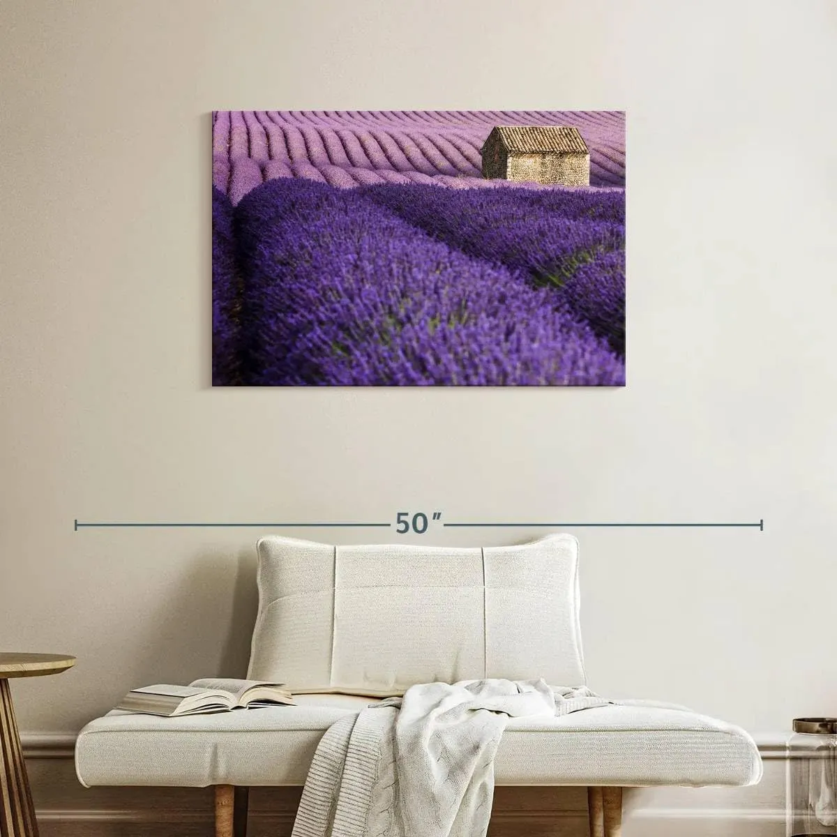 Elephant Stock - Valensole Plateau Wall Art - Horizontal Canvas Wall Art - Lobby Wall Decor - Photography Nature Canvas Art - Purple And Beige Decor - 36" x 24"