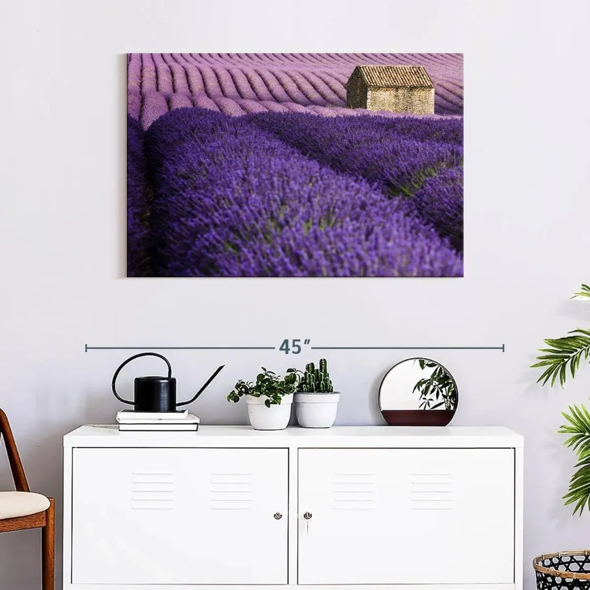 Elephant Stock - Valensole Plateau Wall Art - Horizontal Canvas Wall Art - Lobby Wall Decor - Photography Nature Canvas Art - Purple And Beige Decor - 36" x 24"