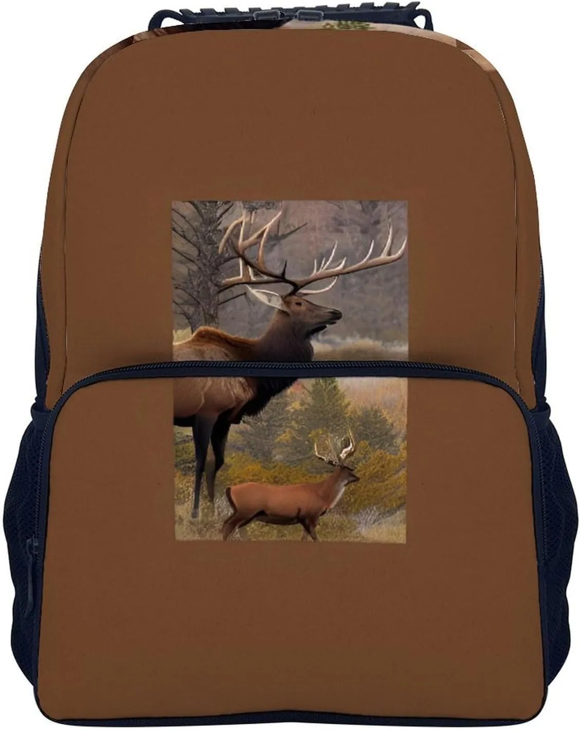 Elk Art Rucksack Polyester Anti-Theft Multipurpose Bookbag Big Capacity Travel and Sport Backpack Rucksack With Side Pockets